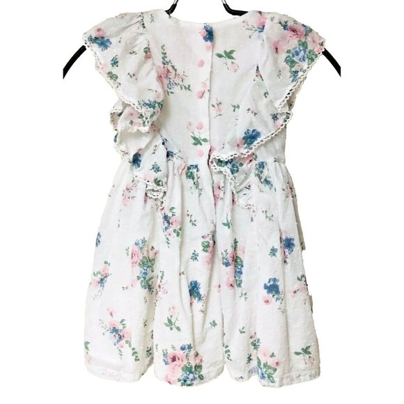 Catherine Malandro Little Girls 3T Pinafore Dress Petticoat Dotted Swiss Ruffles - Picture 5 of 7